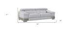 92" Light Gray Italian Leather Sofa With Silver Legs - Image 5