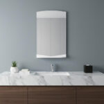 43" White Dresser Mount Frameless Bathroom Vanity Mirror