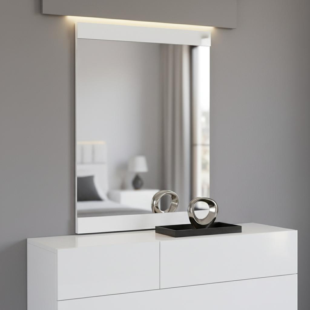 329641_6_dxxhnE1g.jpg 45" Superb White High Gloss Mirror - Image 1