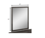 43" Gray Wood Dresser Mount Framed Mirror - Image 5