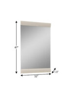 47" Beige Wood Dresser Mount Framed Mirror - Image 7