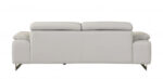 87" Light Gray Italian Leather Sofa With Silver Legs - Image 5