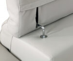 87" Light Gray Italian Leather Sofa With Silver Legs - Image 8