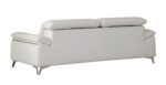 87" White Italian Leather Sofa With Silver Legs - Image 3