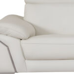 87" White Italian Leather Sofa With Silver Legs - Image 4