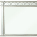 42" Silver Wood Framed Mounted Dresser Mirror - Image 4