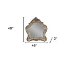 48" Oak Abstract Wood Framed Mounted Dresser Mirror - Image 5