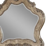 48" Oak Abstract Wood Framed Mounted Dresser Mirror - Image 3