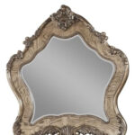 48" Oak Abstract Wood Framed Mounted Dresser Mirror - Image 4