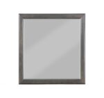 38" Gray Square Wood Framed Accent Mirror - Image 3