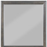 38" Gray Square Wood Framed Accent Mirror - Image 4