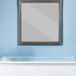 38" Gray Square Wood Framed Accent Mirror