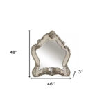 48" White Abstract Wood Framed Mounted Dresser Mirror - Image 5