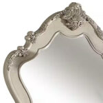 48" White Abstract Wood Framed Mounted Dresser Mirror - Image 3