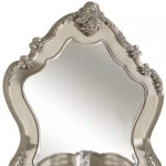 48" White Abstract Wood Framed Mounted Dresser Mirror - Image 4