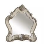 48" White Abstract Wood Framed Mounted Dresser Mirror - Image 2