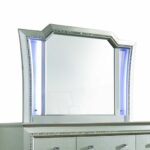 38" Champagne Abstract Wood Framed Mounted Dresser Mirror - Image 3