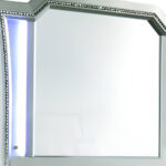 38" Champagne Abstract Wood Framed Mounted Dresser Mirror - Image 5