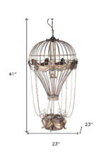 23" x 23" x 41" Vintage Hot Air Balloon Pendant - Image 8
