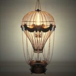 23" x 23" x 41" Vintage Hot Air Balloon Pendant - Image 6