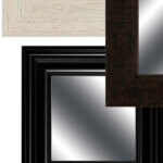 Set of Ten Brown And White Square And Rectangle Framed Mirror Set - Image 4