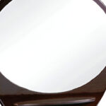 39" Brown Oval Wood Framed Mounted Dresser Mirror - Image 3