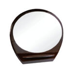 39" Brown Oval Wood Framed Mounted Dresser Mirror - Image 2