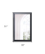 51" Black Wood Framed Accent Mirror - Image 7