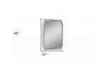 49" Taupe Abstract Glass Framed Accent Mirror - Image 5