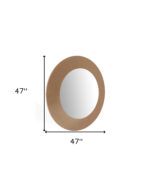 47" Gold Round Wood Framed Accent Mirror - Image 6