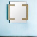35" Gold Abstract Metal Framed Accent Mirror