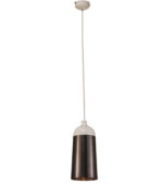 Brown And White Cylinder Metal Ceiling Light With Brown Shades - Image 2