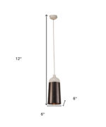 Brown And White Cylinder Metal Ceiling Light With Brown Shades - Image 5