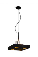 14 X 14 X 59 Black Stainless Steel Pendant Lamp - Image 2
