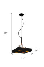 14 X 14 X 59 Black Stainless Steel Pendant Lamp - Image 7