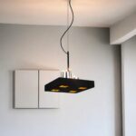 14 X 14 X 59 Black Stainless Steel Pendant Lamp