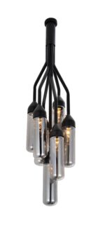 Shaded Empire Six Light Metal and Glass Flush Ceiling Light With Clear Shades - Image 2