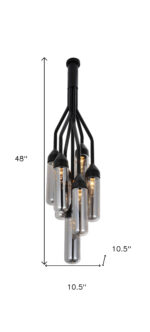 Shaded Empire Six Light Metal and Glass Flush Ceiling Light With Clear Shades - Image 6