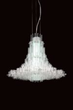 39 X 39 X 70 White Acrylic Pendant Lamp - Image 7