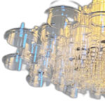 39 X 39 X 70 White Acrylic Pendant Lamp - Image 4