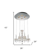 Clear Candle Style Four Light Metal and Glass Ceiling Light - Image 6