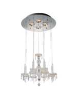 Clear Candle Style Four Light Metal and Glass Ceiling Light - Image 2