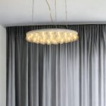 29 X 29 X 7 White Glass Metal Pendant Lamp