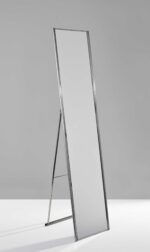 59" Silver Metal Framed Cheval Standing Mirror - Image 8