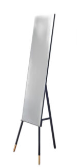 57" Black  Rectangle Cheval Standing  Metal Framed - Image 2