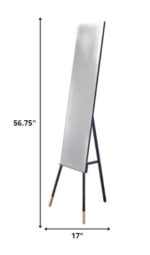 57" Black  Rectangle Cheval Standing  Metal Framed - Image 6
