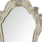 47" White And Silver Abstract Wood Framed Antiqued Glass Mounted Dresser Mirror - Image 3
