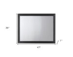 36" Black Wood Dresser Mount Framed Mirror - Image 4