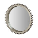 44" Silver Abstract Wood Framed Accent Mirror - Image 3