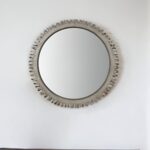 44" Silver Abstract Wood Framed Accent Mirror
